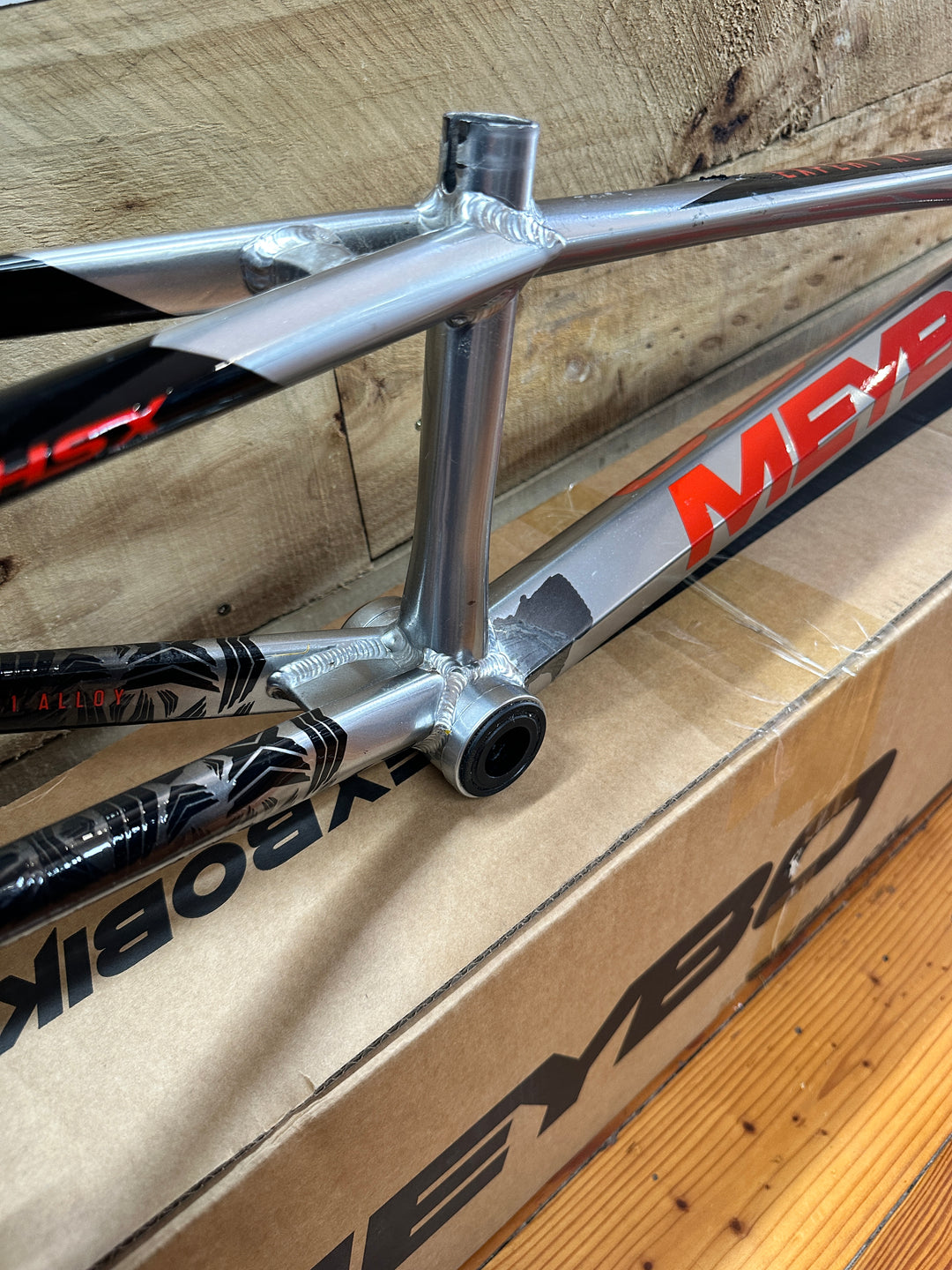 *USED* MEYBO 2025 HSX ALLOY BMX RACE FRAME - BLACK/RED/GREY - EXPERT XL